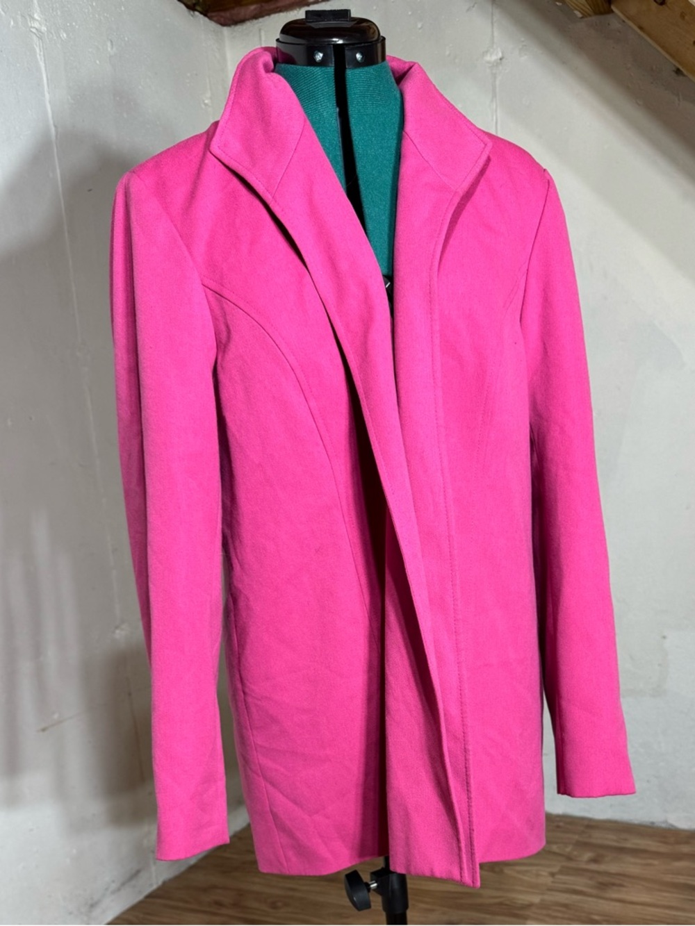 Liz Baker Women’s Hot Pink Open-Front Coat Blazer